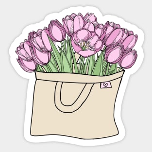 Flowers in Tote Bag Sticker